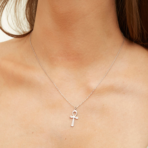 Sterling Silver Egyptian Ankh Necklace - Spero London