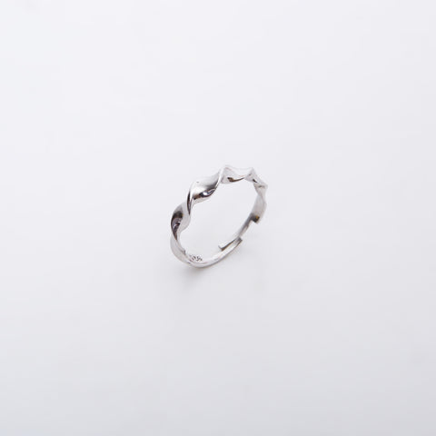 Helical Sterling Silver Ring Lightly Twisted Ring