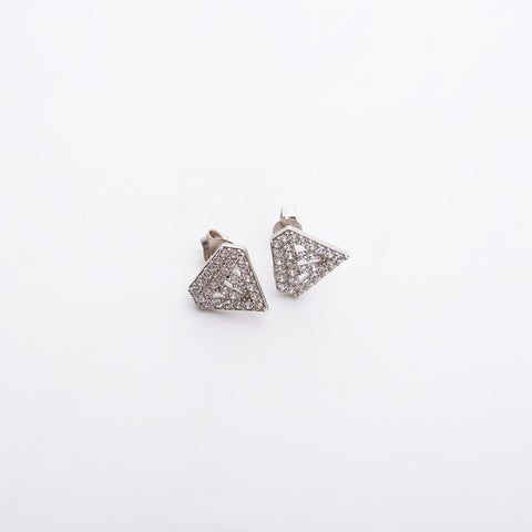 Sterling Silver Diamond Stud Earrings