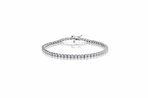 Sterling Silver Tennis Bracelet - 4mm & 3mm