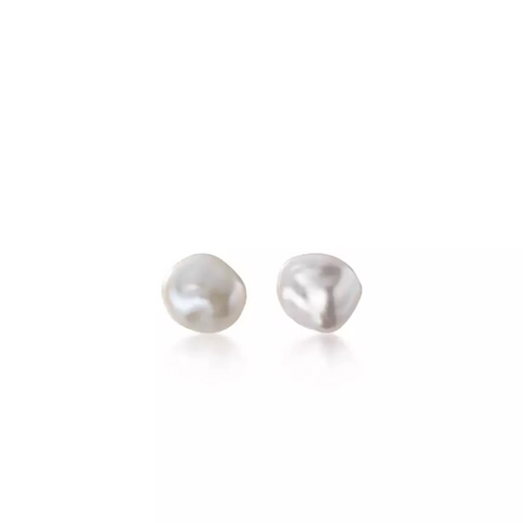 Baroque Pearl Irregular Stud Earrings Sterling Silver