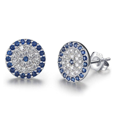 Evil Eye Sterling Silver Stud Earring - Spero London