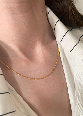 Sterling Silver Rope Chain Necklace - Spero London