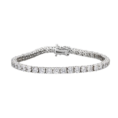 Sterling Silver Tennis Bracelet - 4mm & 3mm